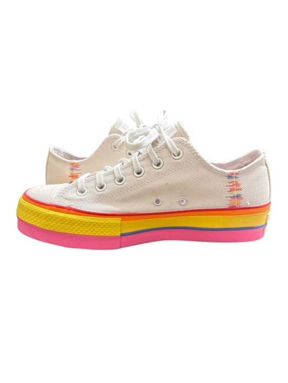 COVERSE CHUCK TAYLOR ALL STAR LIFT LOW RAINBOW SNEAKERS NWOT Sz. 8.5 - Picture 6 of 7